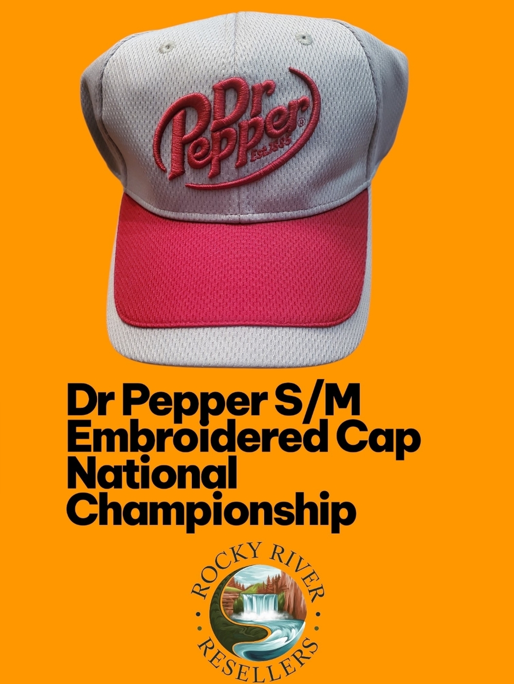 Dr Pepper Embroidered Cap | Flex Stretch | Small / Med | National Championship